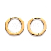 304 Stainless Steel Octagon Huggie Hoop Earrings STAS-J033-04B-G-1