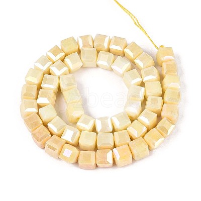 Anti-Tarnish Electroplate Glass Beads Strands GLAA-T025-8mm-10B-1