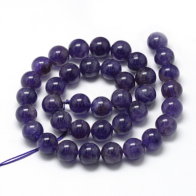 Natural Amethyst Beads Strands X-G-R446-8mm-21-1