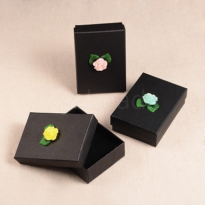 Rectangle Black Cardboard Jewelry Box CBOX-JP00001-1