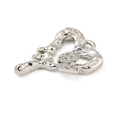 Brass with Clear Cubic Zirconia Pendants KK-G508-01A-P-1