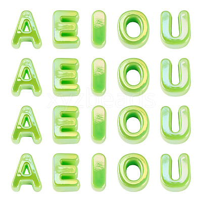 50Pcs 5 Styles UV Plating Opaque Acrylic Beads PACR-TA0001-31C-1