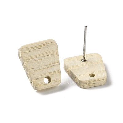 Ash Wood Stud Earring Findings EJEW-N017-011A-1