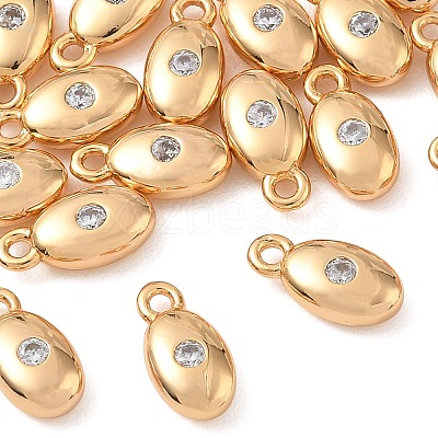 SHEGRACE Brass Micro Pave Clear Cubic Zirconia Charms XGRQ7H210-958G-1