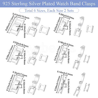 6 Styles Brass Watch Band Clasps KK-BBC0024-21S-1
