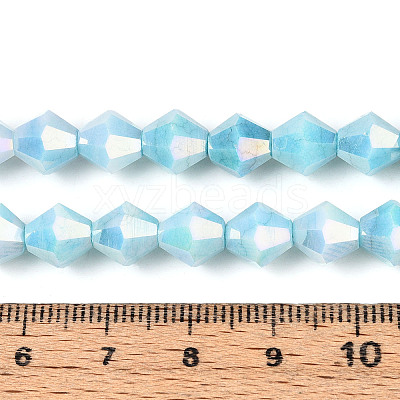 Anti-Tarnish Electroplate Glass Beads Strands GLAA-T025-8mm-12D-1