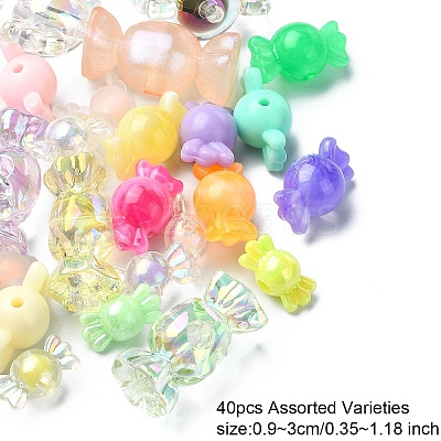 40Pcs 8 Styles Transparent Acrylic Beads OACR-YW0001-94-1