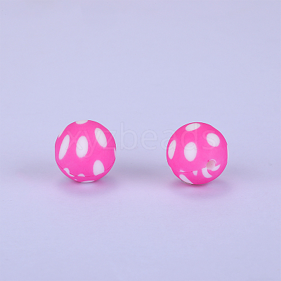 Printed Round Silicone Focal Beads LS-SI-JX0056A-49-1