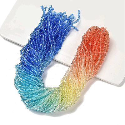 Transparent Painted Glass Beads Strands DGLA-A034-T1mm-A13-1