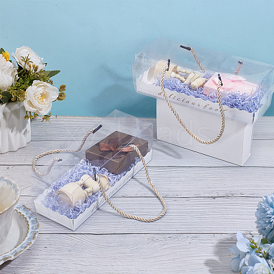 Rectangle Folding Paper & Plastic Storage Boxes with Polyester Rope Handle CON-WH0089-171B-01-1