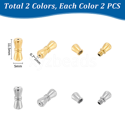 4Pcs 2 Colors 304 Stainless Steel Screw Clasps STAS-UN0061-27-1