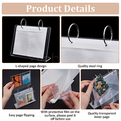 3 Inch Acrylic Desk Calendar Storage Photo Albums Stands AJEW-WH0819-011A-1