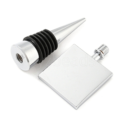 Alloy Wine Bottle Stopper Cabochon Settings AJEW-Z016-02D-P-1
