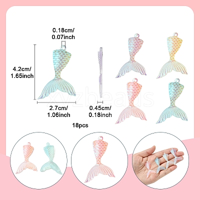 18Pcs Laser Transparent Resin Pendants RESI-FS0001-81-1