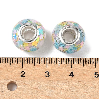 Transparent Resin Rondelle European Beads RESI-S023-14-1