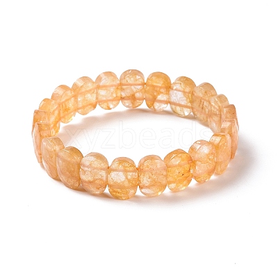 Natural Citrine Oval Beaded Stretch Bracelet G-E010-01L-1