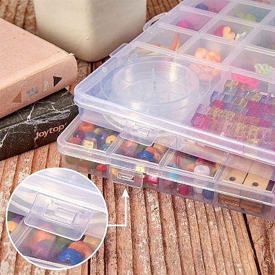 2Pcs 2 Style Transparent Plastic Bead Containers CON-SZ0001-29-1