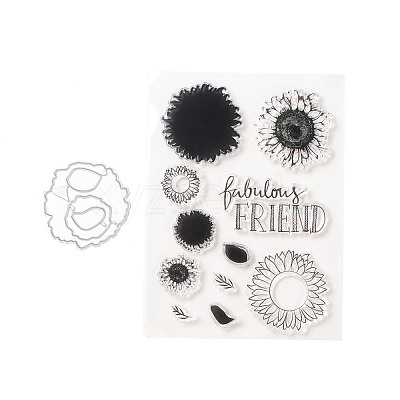 Clear Silicone Stamps and Carbon Steel Cutting Dies Set DIY-F105-09-1