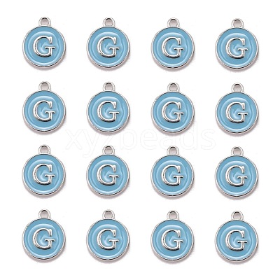 Platinum Plated Alloy Enamel Charms X-ENAM-S118-04G-P-1