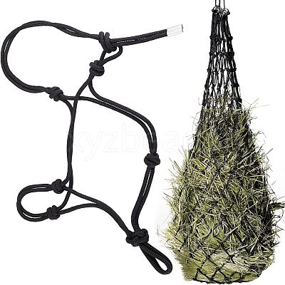 2Pcs 2 Style Adjustable Nylon Knitted Horse Halters FIND-OC0002-04-1