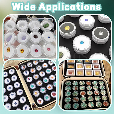 144Pcs Round Transparent Plastic Loose Diamond Packing Small Boxes Sets CON-WH0095-198B-1