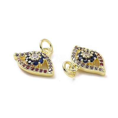 Brass Micro Pave Colorful Cubic Zirconia Charms KK-E068-VF083-1