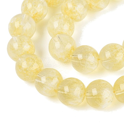 Transparent Half Spray Painted Glass Beads Strands GLAA-Q110-02A-01-1