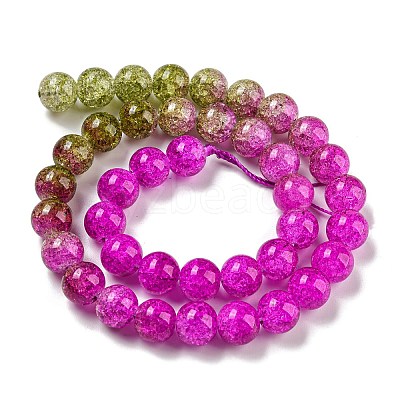 Spray Painted Crackle Glass Beads Strands DGLA-C002-10mm-04-1