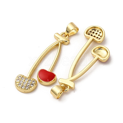 Brass Micro Pave Cubic Zirconia Pendants KK-D390-18G-02-1