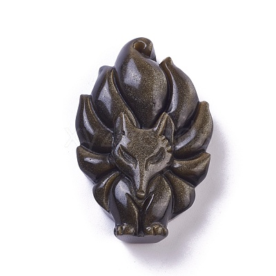 Natural Golden Sheen Obsidian Pendants G-I226-09B-1