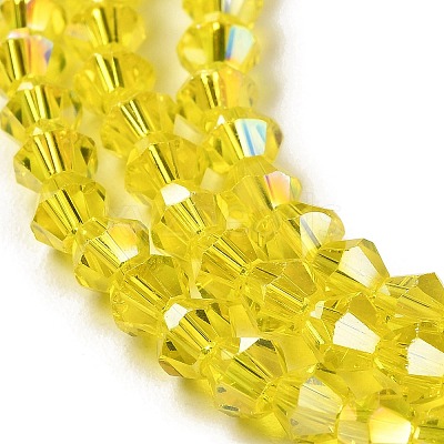 Transparent Electroplate Glass Beads Strands GLAA-F029-4mm-A21-1
