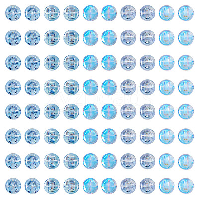 100Pcs 5 Styles Transparent Electroplated UV Plating Glass Beads GLAA-TA0003-19A-1