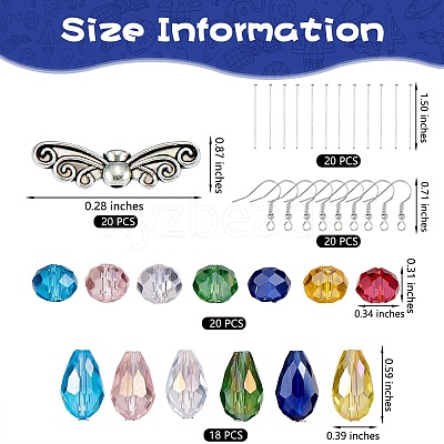 DIY Faceted Beads Earring Making Kit DIY-SZ0007-70-1