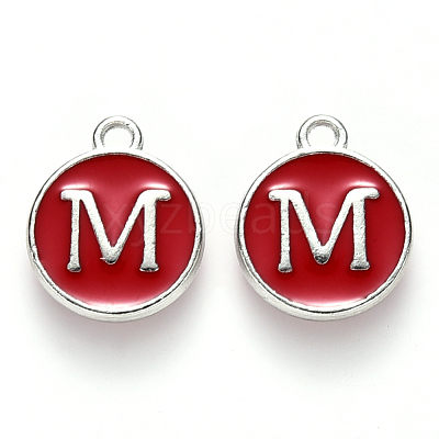 Platinum Plated Alloy Enamel Charms X-ENAM-S118-03M-P-1