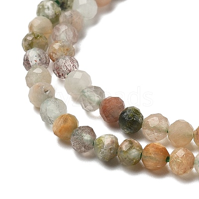 Natural Green Rutilated Quartz Beads Strands G-RM241221-B22-1