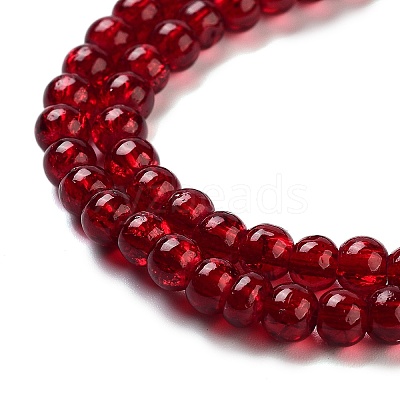 1 Strand Transparent Crackle Glass Round Beads Strands X-CCG-Q001-4mm-18-1