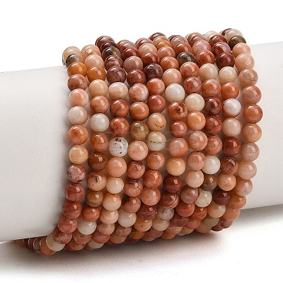 Natural Orange Aventurine Beads Strands G-P257-05-4mm-1