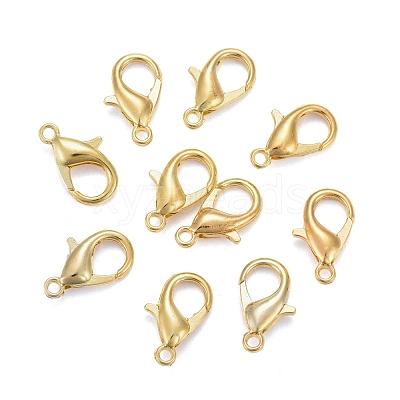 Golden Tone Zinc Alloy Lobster Claw Clasps X-E106-G-NF-1