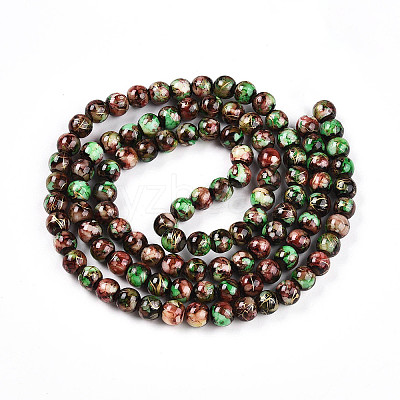 Baking Paint Glass Beads Strands DGLA-N003-8mm-B07-1