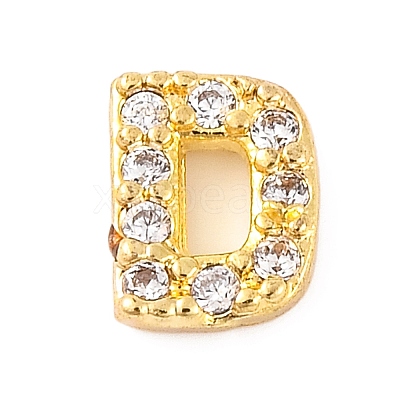 Rack Plating Brass Micro Pave Cubic Zirconia Cabochons KK-F874-04G-D-1