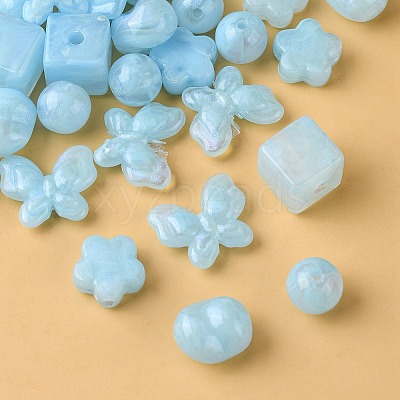 Opaque Acrylic Beads OACR-YW0001-73G-1