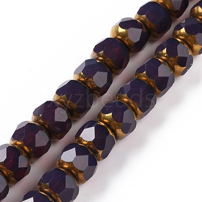 Electroplate Opaque Glass Beads Strands GLAA-P003-A01-1