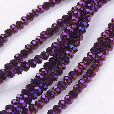 Electroplate Glass Beads Strands EGLA-D020-3x2mm-84-1