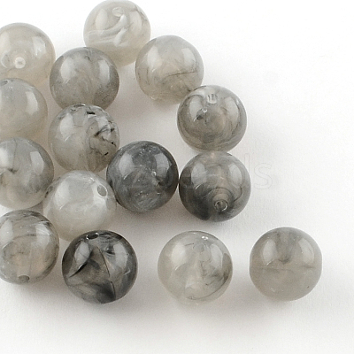 Round Imitation Gemstone Acrylic Beads OACR-R029-12mm-04-1