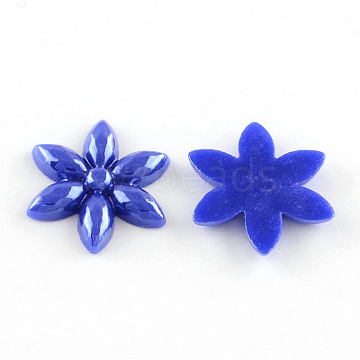 Pearlized Plated Opaque Glass Cabochons PORC-R037-12x12-M-1