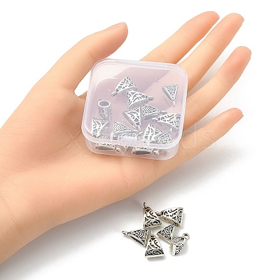 20Pcs 2 Style Tibetan Style Alloy Tube Bails TIBE-YW0001-29-1