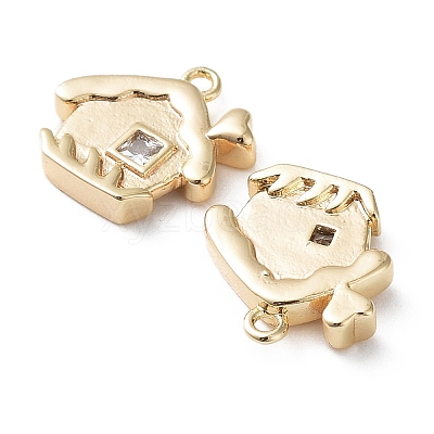 Brass Glass Charms KK-G474-07G-1