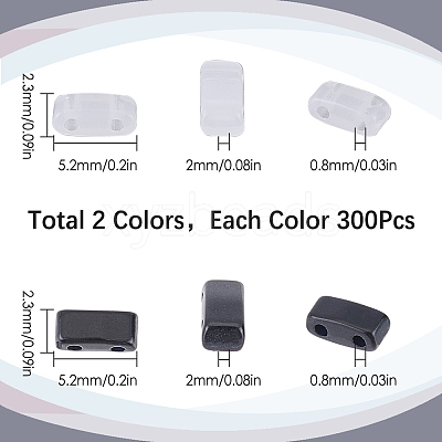 600Pcs 2 Colors Opaque Acrylic Slide Charms OACR-SC0001-40-1