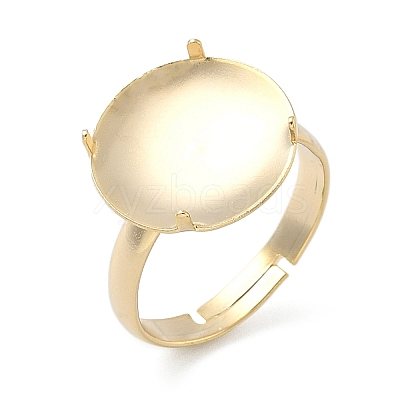 Adjustable Brass 4 Prong Ring Settings KK-K414-04D-G-1