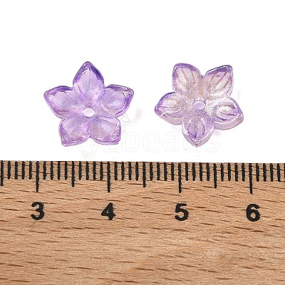 Two Tone Transparent Glass Bead Cap GLAA-H041-01-1